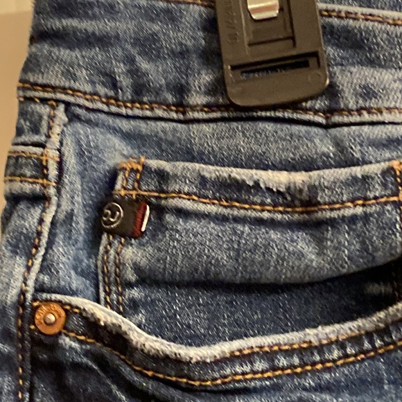 Dear John American Classic Denim Jean Shorts Cut-off Woman’s 31 Floral Appliqué - Picture 4 of 9